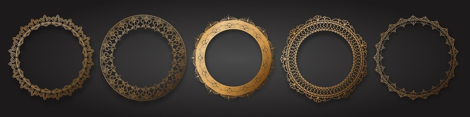 Decorative golden circles frame
