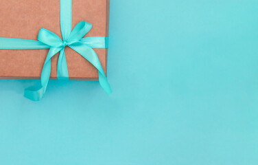 gift box with blue ribbon