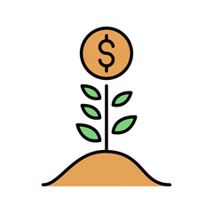 business start up money growth plant icon