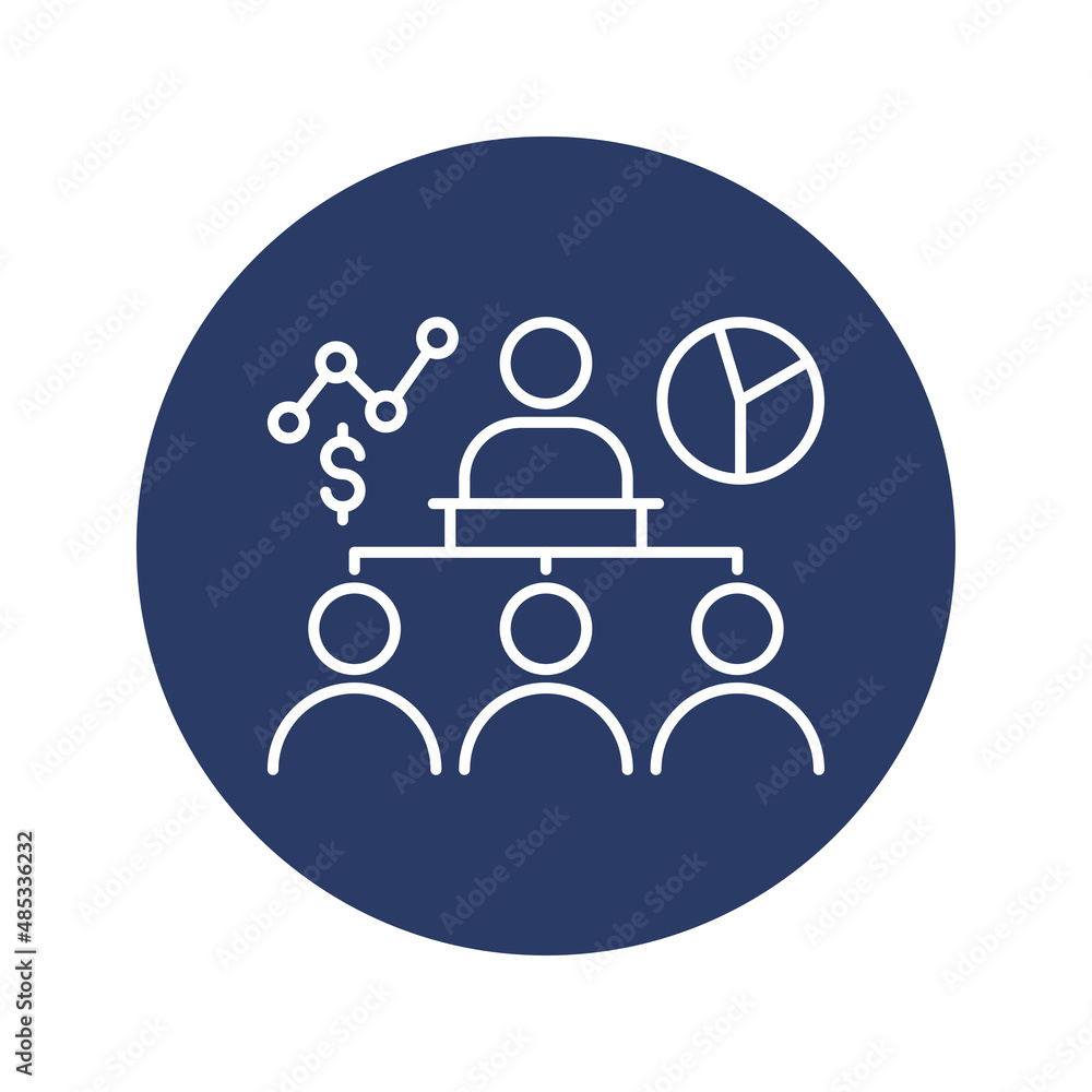 Sticker business growth development team icon