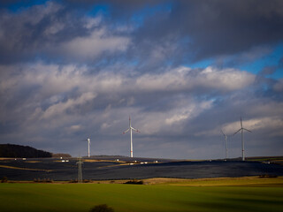 Blue sky with wind energy 