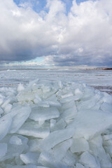 Hummocks - a heap of ice fragments on the shore
