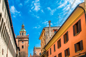 Naklejka premium Historic buildings in the city center of Bologna, Italy
