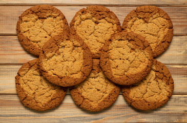 chip cookies on wooden table