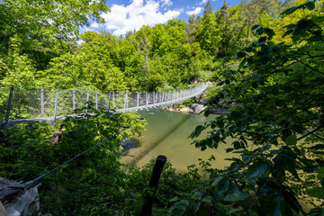 Seilbrücke über die Donau bei Inzigkofen in Baden-Württemberg