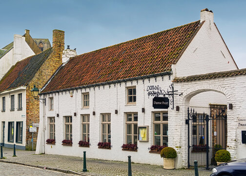  Damse Poort Restaurant in Kerk street, on February 5, 2017, Damme, Belgium
