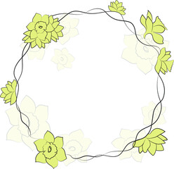 Flowers frame in minmalism style