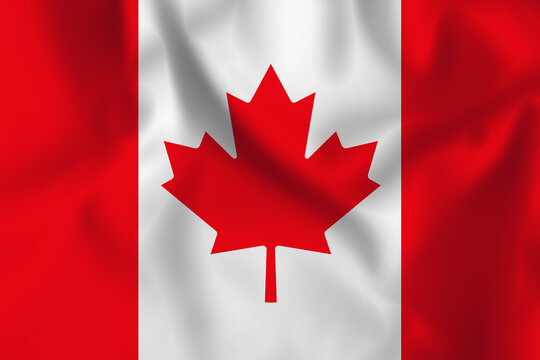 Canada flag background with fabric texture