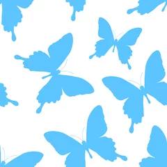 Afwasbaar Fotobehang Vlinders Seamless pattern of silhouettes of butterflies. Natural background of beautiful insects.