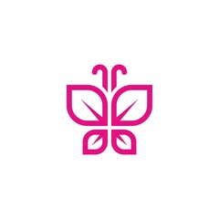 butterfly logo with leaves