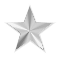 Silver star isolated on a white background