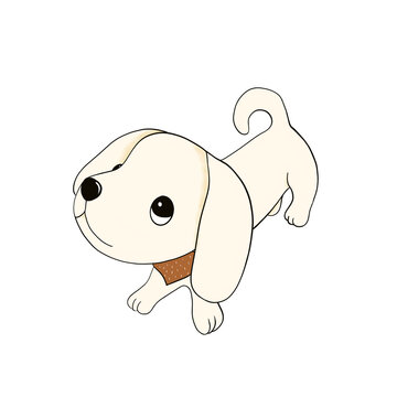 Cute puppy dog cartoon vector