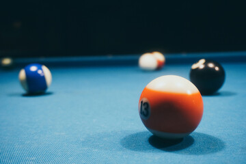 Pool game - balls on a table