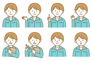 アイコン 人 作業着 働く AI 素材 ベクター 