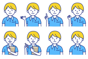 アイコン 人 ポロシャツ 働く AI 素材 ベクター 