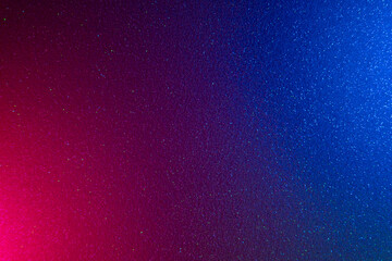 Neon color background. Glitter texture. Holographic radiance. Solar blast. Blur magenta pink blue shimmering grain texture dark color gradient abstract overlay. - obrazy, fototapety, plakaty