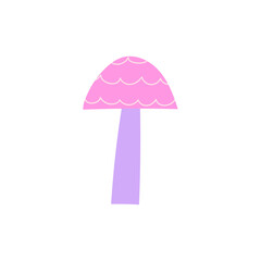 Pink mushroom hand-drawn vector illustration