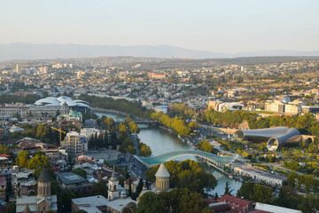 Obraz premium Tiblisi from above over the day, Georgia
