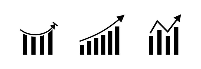 Growing chart icons vectors