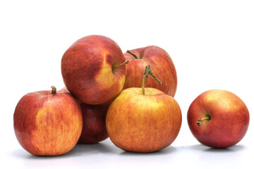Fototapeta na wymiar ripe fruit red apples on white background
