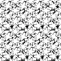 abstract seamless black and white vector pattern