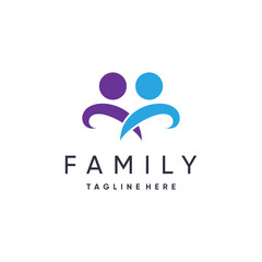 Family logo design with modern style Premium Vector