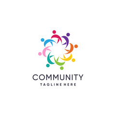 Community logo design vector Premium Vector
