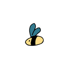 hand drawn color element for easter, honey bee