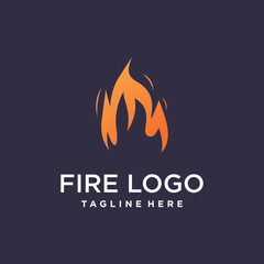 Fire logo design with creative abstract concept Premium Vector