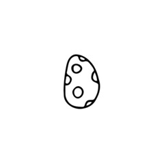 hand drawn outline element for easter, decorated easter egg