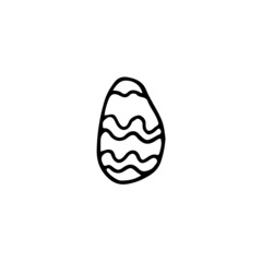 hand drawn outline element for easter, decorated easter egg