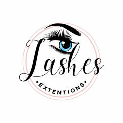 Luxury beauty eyelashes extension logo design