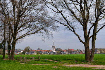 View at the windmill Molen van Oude Hengel in Ootmarsum