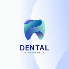 Gradient dental logo design illustration