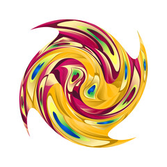 abstract swirl element with red and yellow.