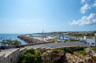 Santa Maria di Leuca, Puglia, Italy. August2021. Amazing top view of the marina, beautiful summer day.