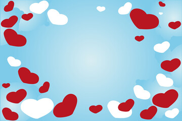 Happy valentines day background template with heart shaped illustration. Vector illustration