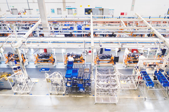 SAS Automotive Systems plant, cockpit assembly line for SKODA AUTO from above