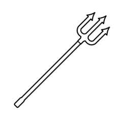 Trident line icon, vector outline logo isolated on white background