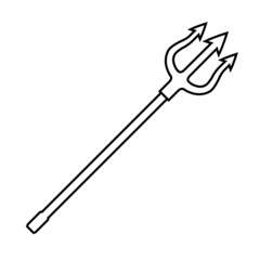 Trident line icon, vector outline logo isolated on white background