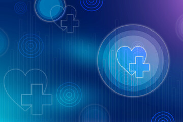 Obraz premium 2d illustration medical health care symbols futuristic background 