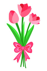 Flowers are tulips for postcards for holidays.