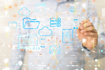 Business intelligence analyst dashboard on virtual
