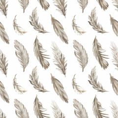 Watercolor pattern with black bird feathers. Great for printing, web, textile design, souvenirs.