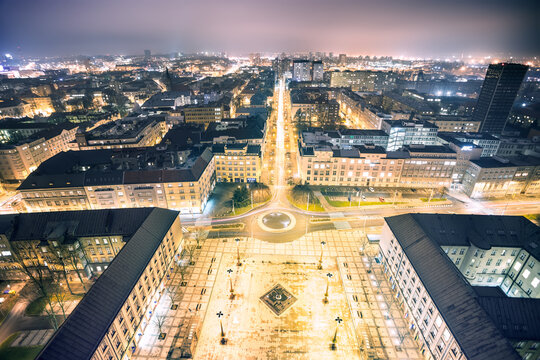 View from Nova Radnice lookout tower in city center of Ostrava