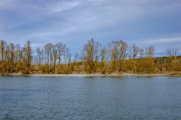 danube river between wallsee and ardagger in lower austria