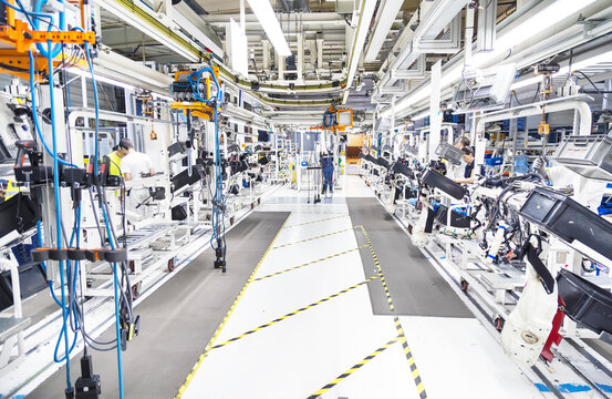 SAS Automotive plant, production of cockpits on assembly line for Volkswagen