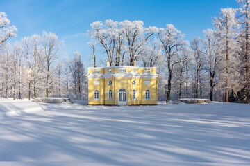 Upper bath in Catherine park in winter, Tsarskoe Selo (Pushkin), Saint Petersburg, Russia