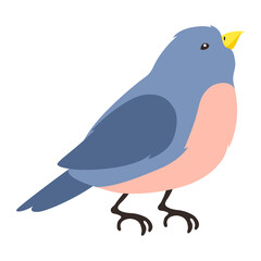 Illustration of stylized bird. Image of wild birdie in simple style.