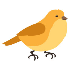 Illustration of stylized bird. Image of wild birdie in simple style.